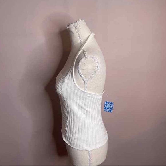 NWT Free People M Ribbed White Halter Tank - Picture 2 of 4